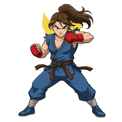 fighter  face right and perform a slap attack