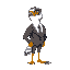 falcon, a pfp, black and white feathers, wearing a suit