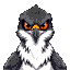 falcon, a pfp, black feathers, just the falcon's face fora  discord profile picture, username mr. falcon