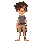 a small boy in tunks and trowser