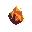 a glowing, fiery raw crystal, partially molten and pulsing with inner lava-like energy, sharp jagged edges, cracks glowing bright orange and red,