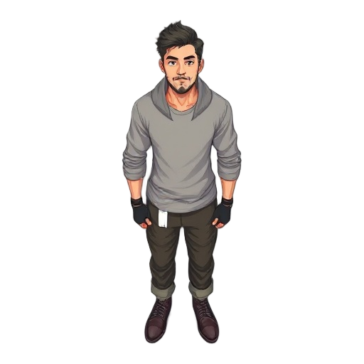 realistic man with comum clothes, modern