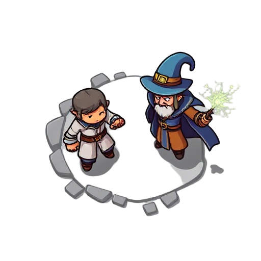 personagem de top-down meio tanque e meio mágico