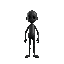 black stickman no mouth or nose just black eyes
