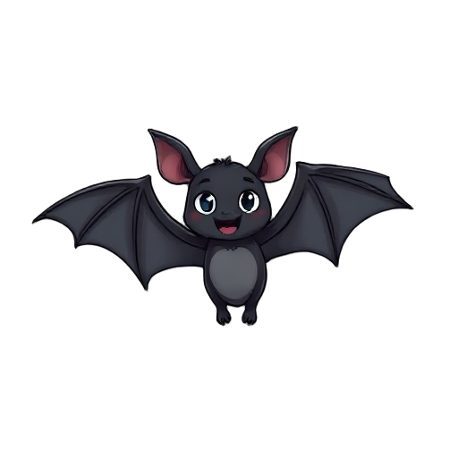 flying black 2d bat