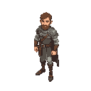 um personagem medieval meio de lado