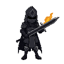eu quero cavaleiro negro com uma espada negra que solta fogo flamejante negro