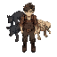 a young monster farmer, top-down view, wearing rolled-up plaid shirt, muddy boots, leather overalls, messy hair, enchanted lantern on belt, caring for werewolves, vampires, and mummies.