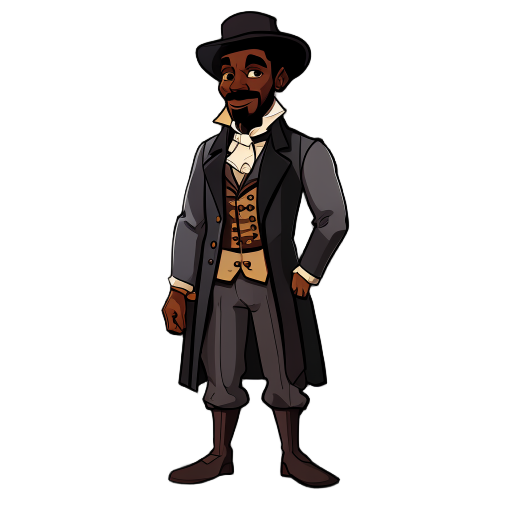 black man with 1870 clothes