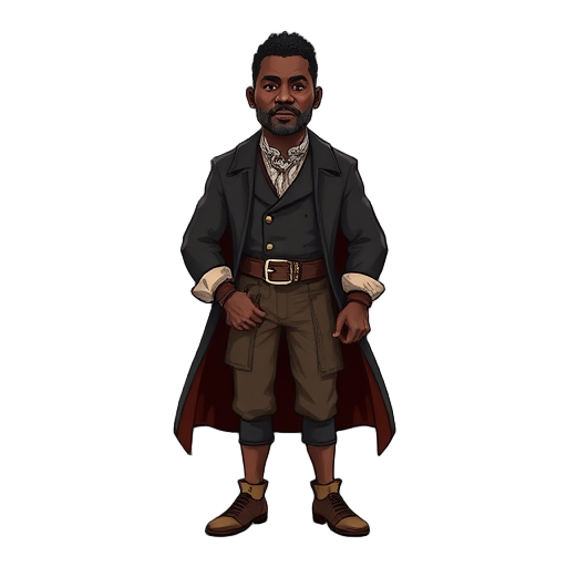 black man with 1870 clothes