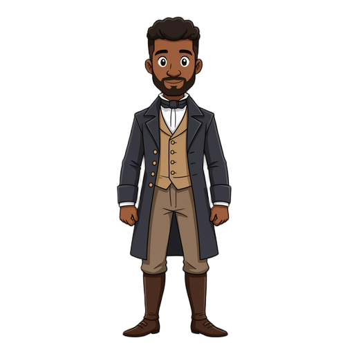black man with 1870 clothes