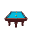 the view of a shot on the pool table