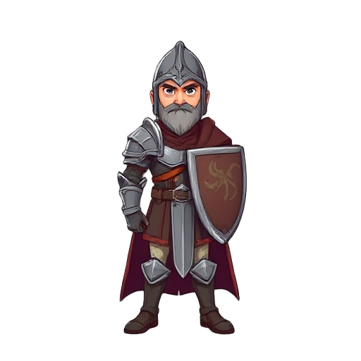 desenho realiosta de um cavaleiro medieval
