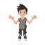 a character who has no arms or neck, the hands float in their place as if the arm were invisible 