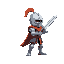 knight with sword,looking right