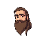 male with beard and long hair