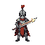 draw an knight with big burning sword