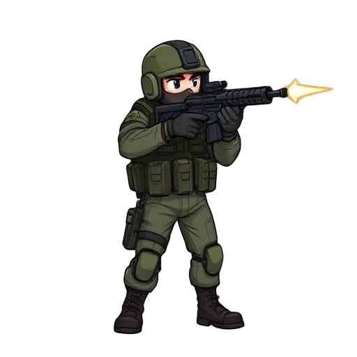 soldier firing gun