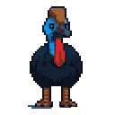 pixel cassowary side view