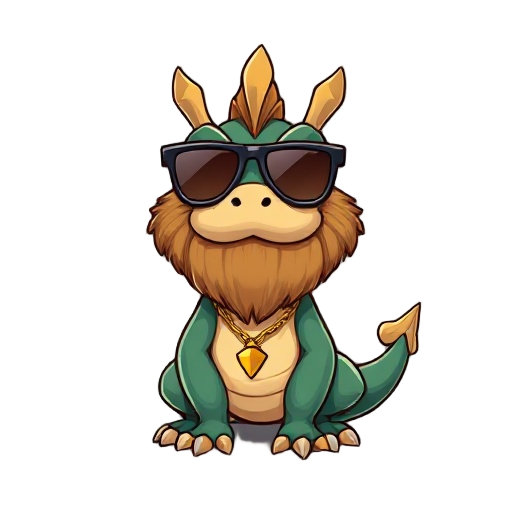 bearded dragon with sunglasses and gold necklace