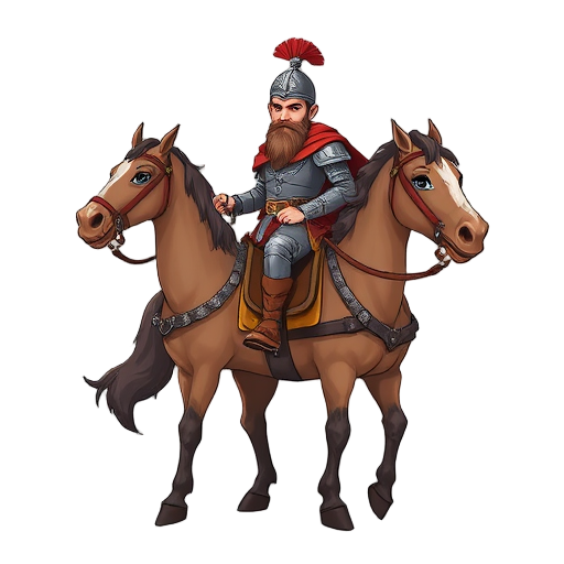 warrior king on a war horse