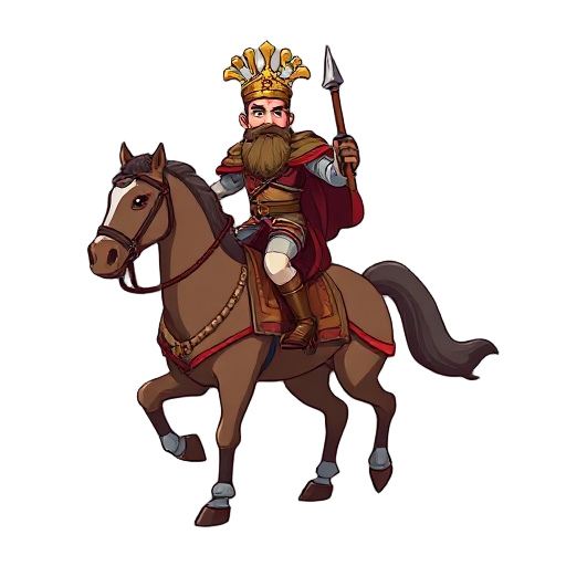 warrior king on a war horse