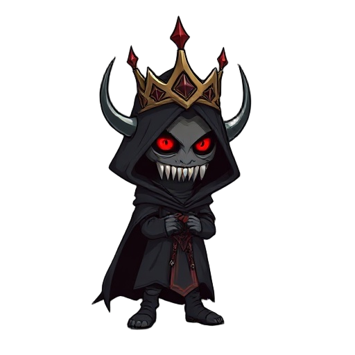 so, we are looking for style of blasphemous. character is something like nazgul, but over the hood he have a crown with sharp crown teeth, and, maybe, something red on top of them, also a red eye