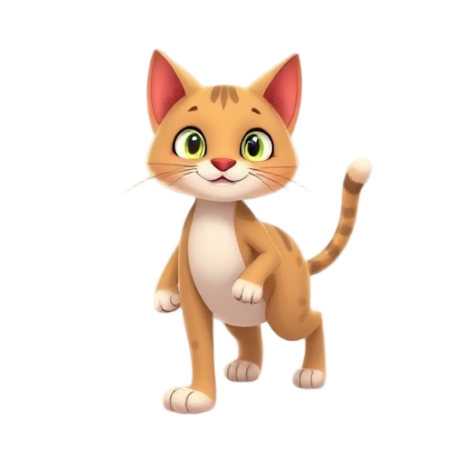 walking cat character 