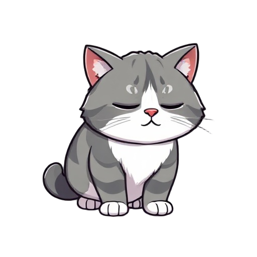 scottish fold cat with gray and white hair sleeping pixel