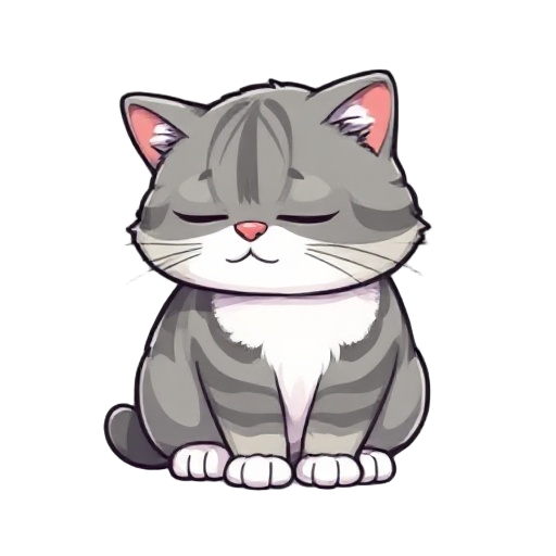 scottish fold cat with gray and white hair sleeping cuddling itself pixel