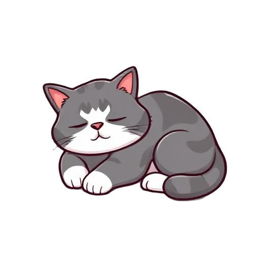 scottish fold cat with gray and white sleeping