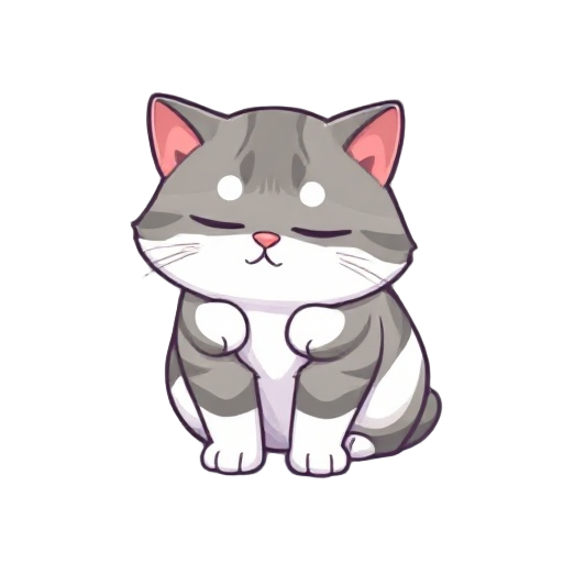 scottish fold cat with gray and white hair sleeping cuddling itself pixel
