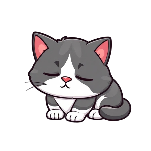 scottish fold cat with gray and white sleeping pixel