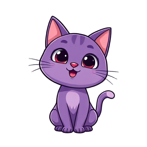 purple cat ,ใบหน้าสุดกวน , pop art style