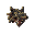 a head of animal relic like ancient inca forrest that are ready to shoot something from its mouth