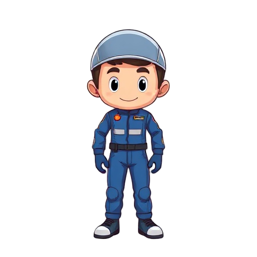 a racecar driver. no helmet, blue suit