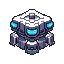 generate top down space defensive satellite, square shape,