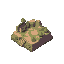 isometric pixel art  oil stain effect