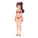 full-body view of beautiful girl in bikini