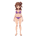 full-body view of beautiful girl in bikini