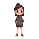 uma menina fofa estilo cartum