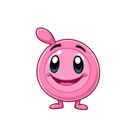 mão rosa, com o indicador pra frente, estilo fofo e cartum