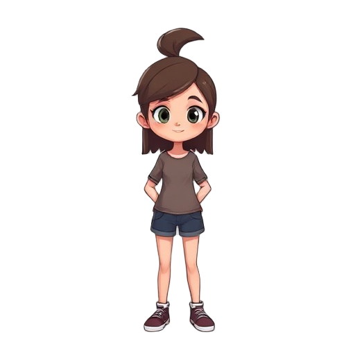 menina fofa estilo cartum