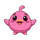 mão rosa, com o indicador pra frente, estilo fofo e cartum