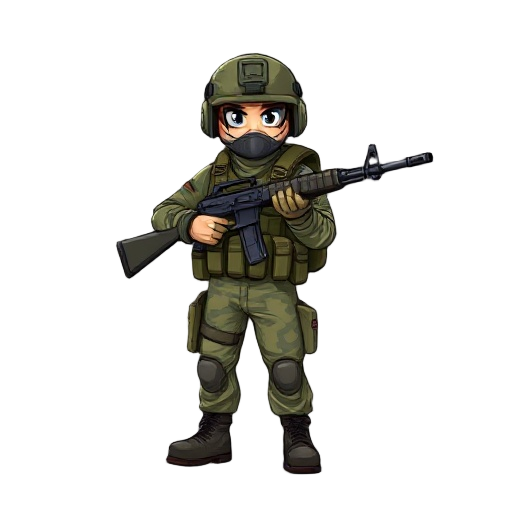 a soldier with an m60 wearing the usa millitary force clothes