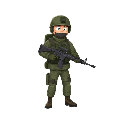 a soldier with an m60 wearing the usa millitary force clothesz