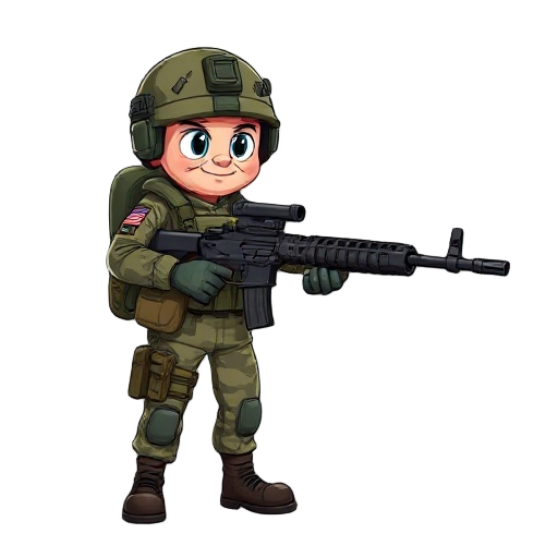 a soldier with an m60 wearing the usa millitary force clothes