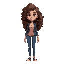  a woman with curly hair