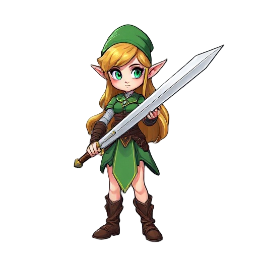 a female elf with a sword