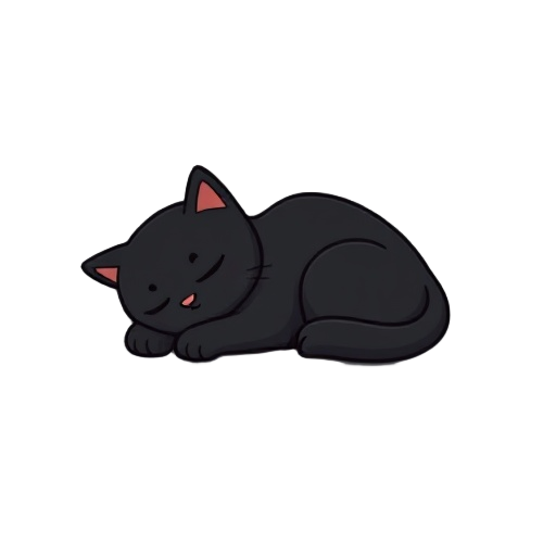 black cat going to sleep